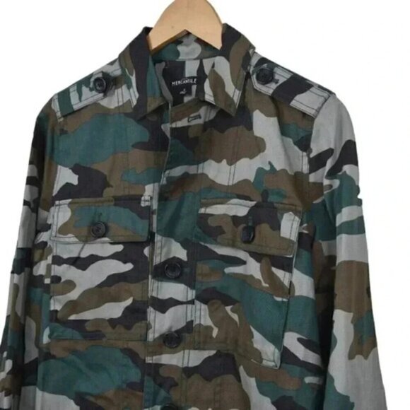 J.Crew Mercantile Camo Utility Shacket Green Brown Size Small - Picture 7 of 16